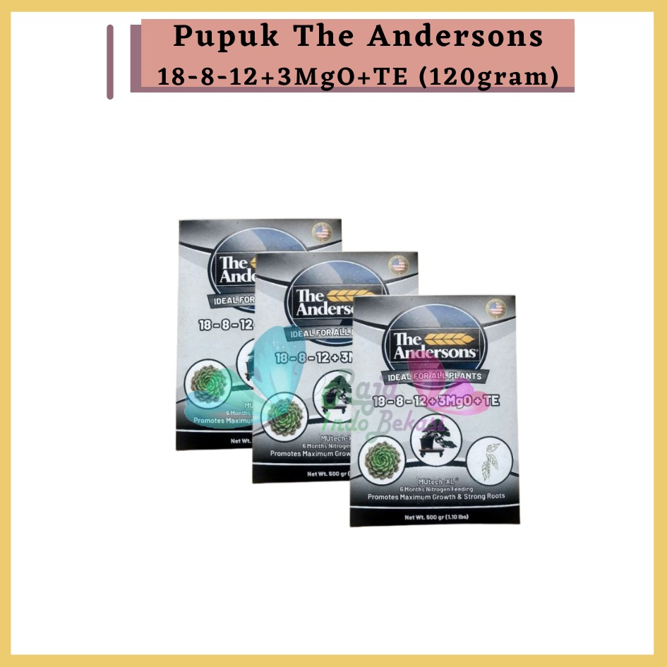 The Andersons Pupuk Slow Release 18-8-12+3MgO+TE untuk Pertumbuhan Tanaman Kemasan Pabrik 120gram 1 Dus