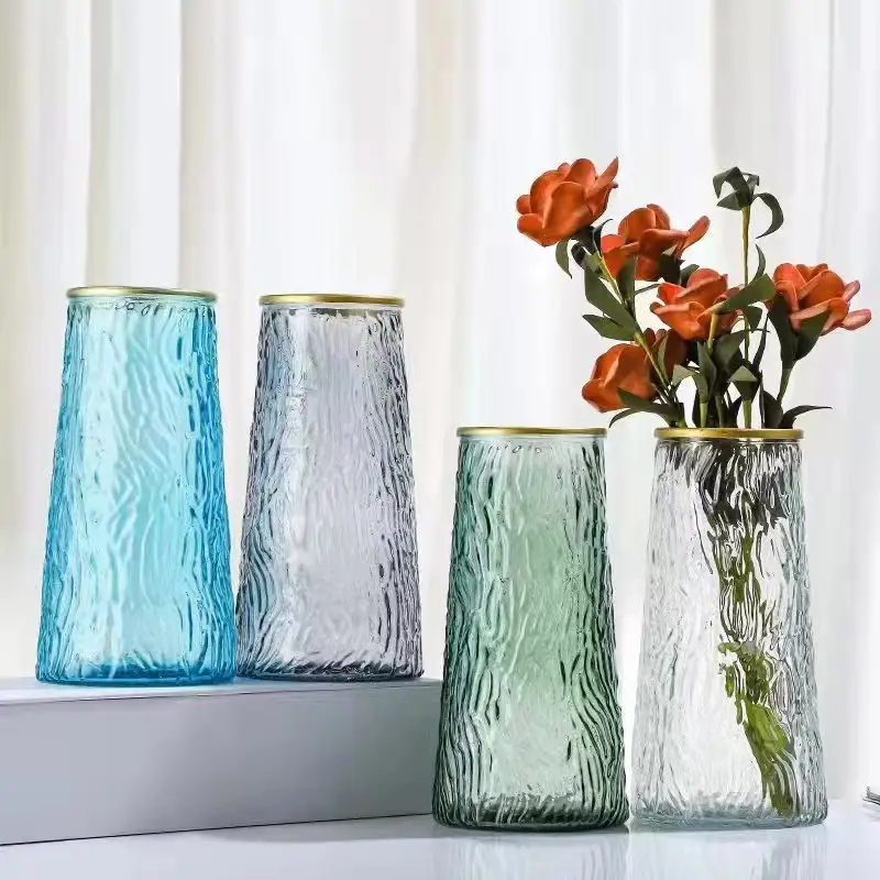 Flower Glass / Vas Bunga Kaca / Vas Bunga Motif Kustom Warna / Glass Vase Decor