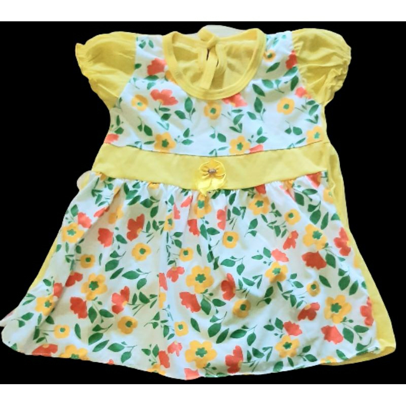 Dress Baju Rok Gaun Anak Bayi Kuning Bunga