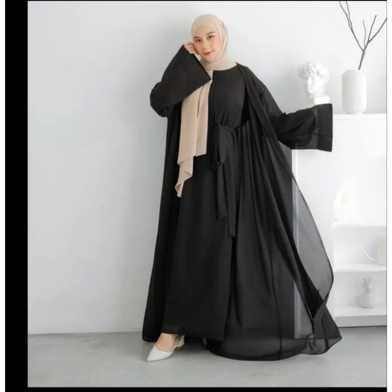 ladyra abaya set outer ineer gamis sar'i baju muslim wanita terbaru