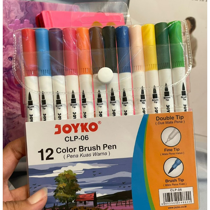 

JOYKO BRUSH PEN 2in1 12 WARNA CLP-06 PULPEN + BRUSH PEN