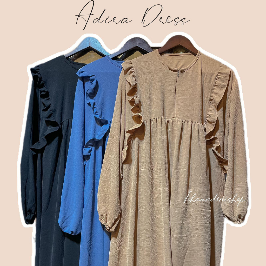 ICH - Gamis Adira Jumbo Ruffle Gamis Busui Dress Jumbo