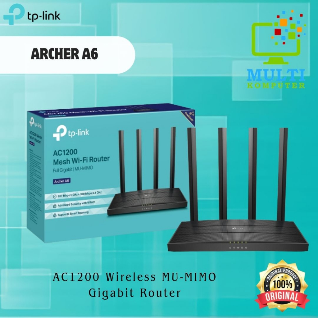 TP-Link Archer A6 AC1200 Wireless MU-MIMO Gigabit Router