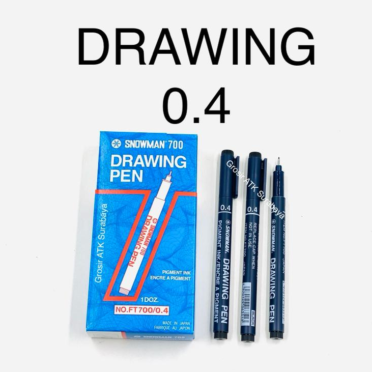 

Spidol Drawing Pen Gambar Permanen Snowman FT 700 / FT700 0.4 / 0,4