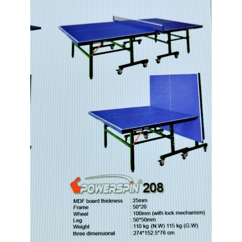 MEJA TENIS MEJA PINGPONG POWER SPIN 208