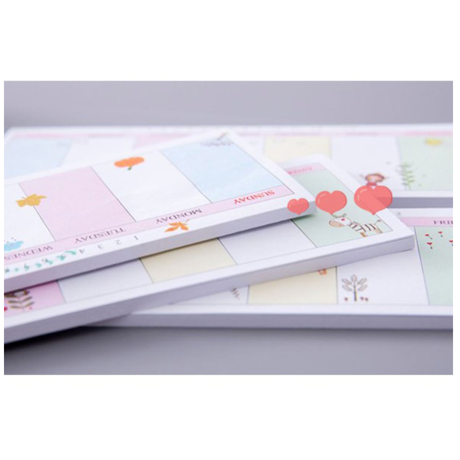 【GOGOMART】Sticky Notes Weekly Planning / Sticky Memo Memopad Rencana Seminggu - 60543