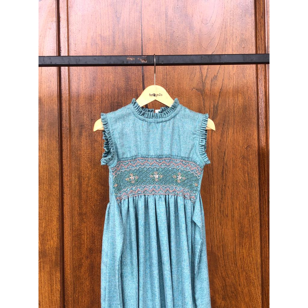 Hand Smock Dress Anak Biru Belquinza