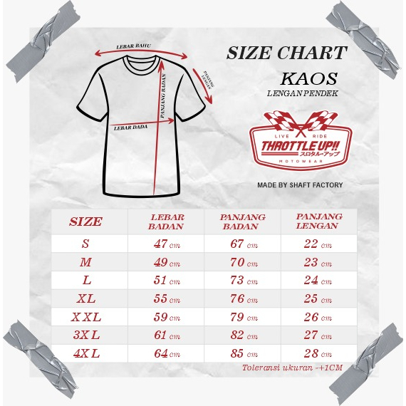 Kaos SPEED Cotton Combed Throttle Up Casual Simple Racing