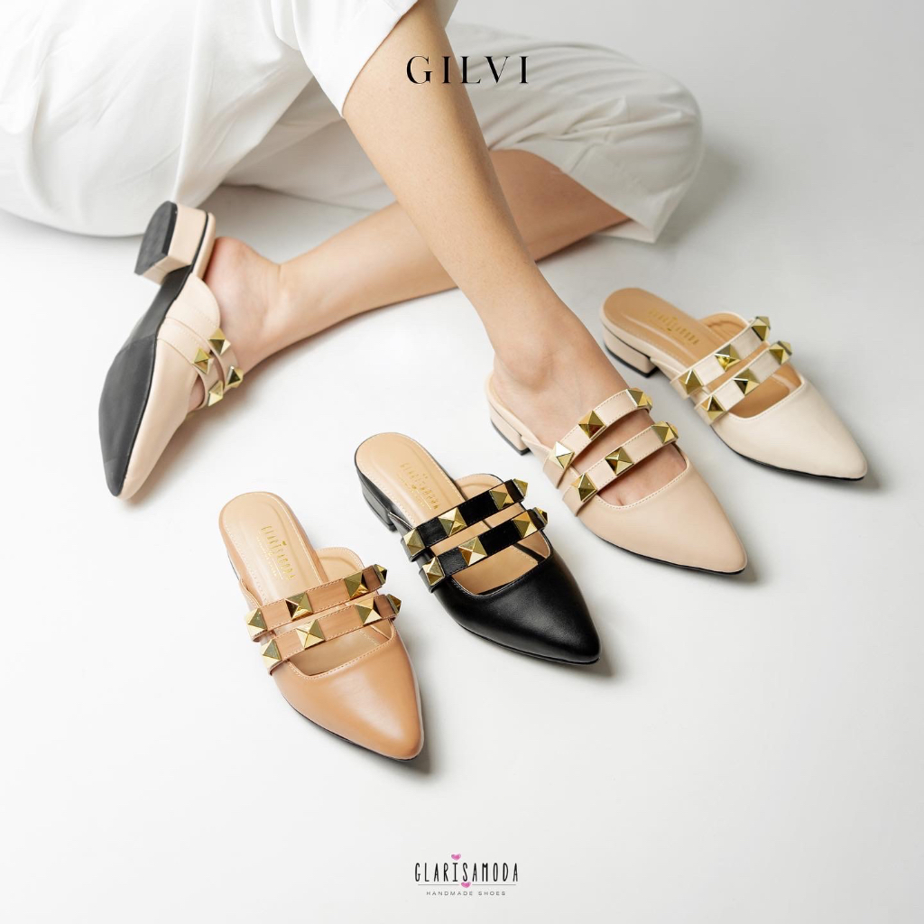 GLARISAMODA Gilvi heels 3cm / heels wanita / sepatu wanita mules nyaman empuk / heels spike