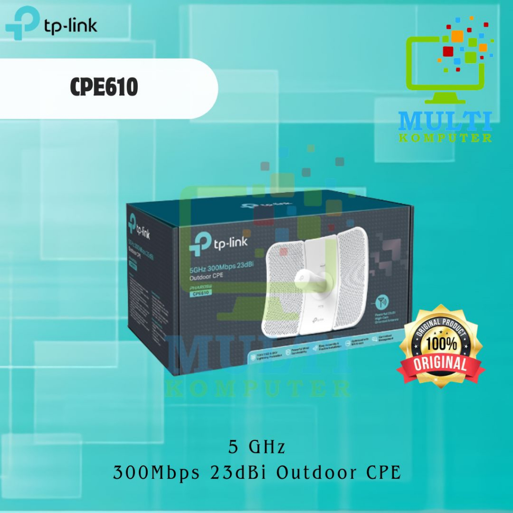 TP-LINK CPE610 5GHz 300Mbps 23dBi Outdoor CPE - TP LINK CPE 610 PUTIH