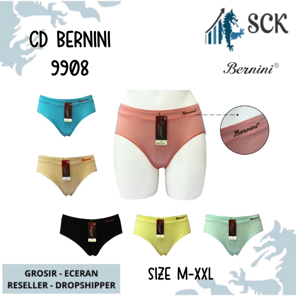 CD Wanita BERNINI 9908 Katun Dingin Pakaian Dalam Seamless / CD Wanita BERNINI Halus Maxi 9908 - sckmenwear GROSIR