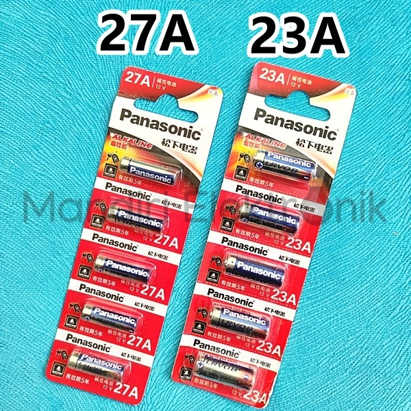 Baterai 27A 23A Panasonic 12V Original Baterai Alarm Remot Mobil A27 A23 L828 LRV08 Panasonic