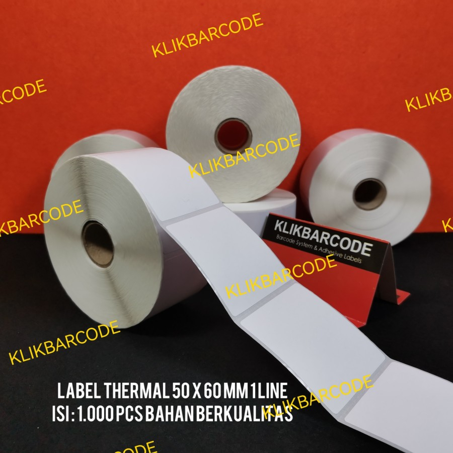 

THERMAL 50x60 ETIKET LABEL ANTI ALKOHOL 500 & 1000PCS STIKER BARCODE 50 X 60