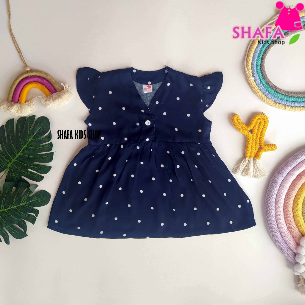 DRESS BAYI PEREMPUAN USIA 3-18 BULAN RAYON VISCOSE / BAJU BAYI PEREMPUAN / BAJU DRESS ANAK / PREMIUM / SHAFA KIDS SHOP MTF-016