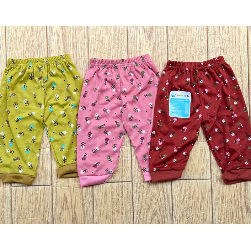 Celana Panjang Bayi baru lahir 6-12 bulan Motif Newborn SNI per 3pcs Promo 9.9