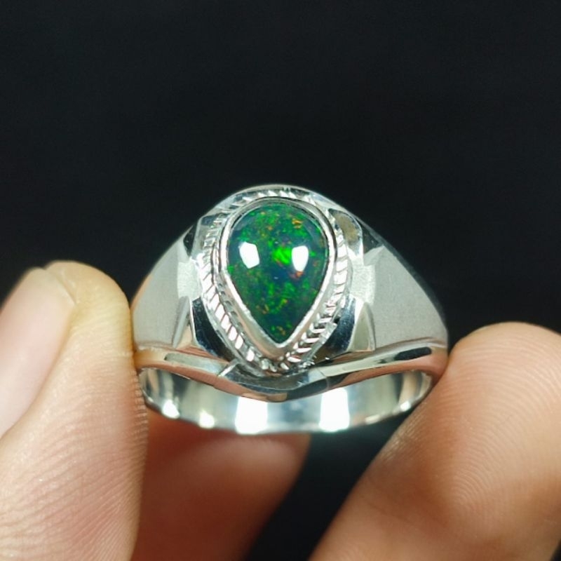 TERNURAH BATU KALIMAYA BLACK OPAL ASLI NATURAL