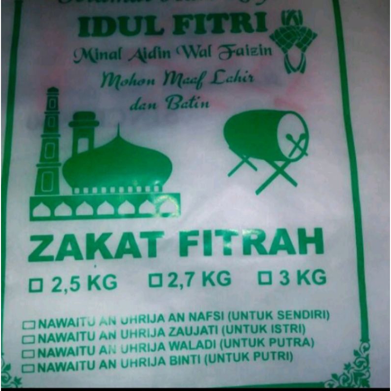 

plastik beras zakat fitrah
