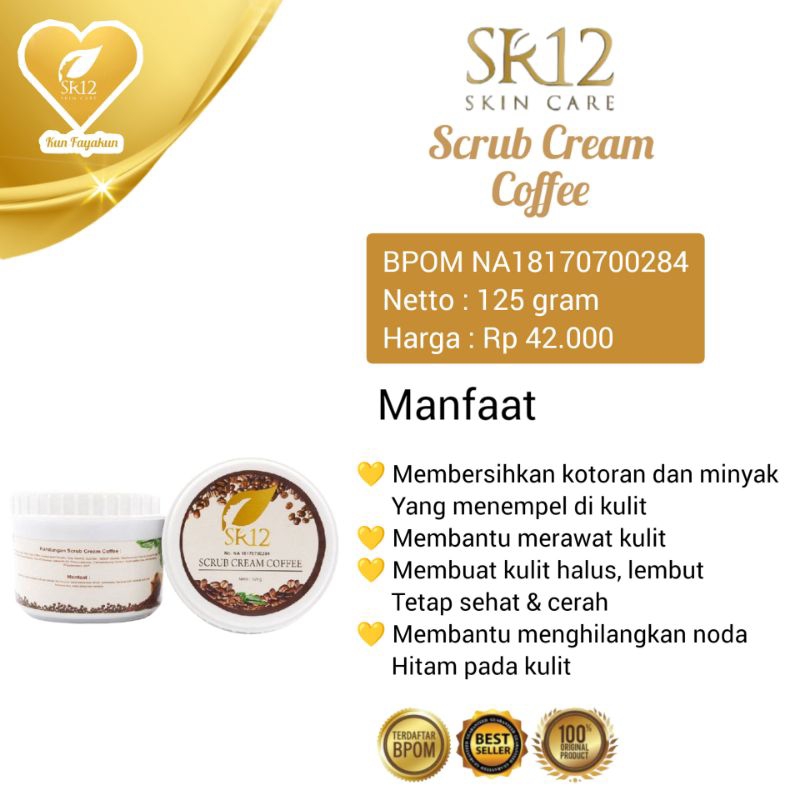SCRUB CREAM COFFEE SR12/ LULUR KOPI SCRUB / LULUR BADAN STANDAR BPOM