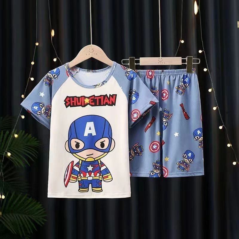 Setelan Baju Anak Couple Import 2-10Thn  Piyama Anak Murah Lengan Pendek