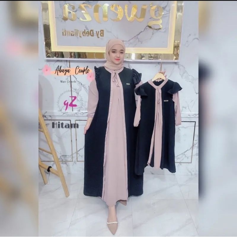 Dress/Gamis Crincle Ibu dan anak ORI gwenza