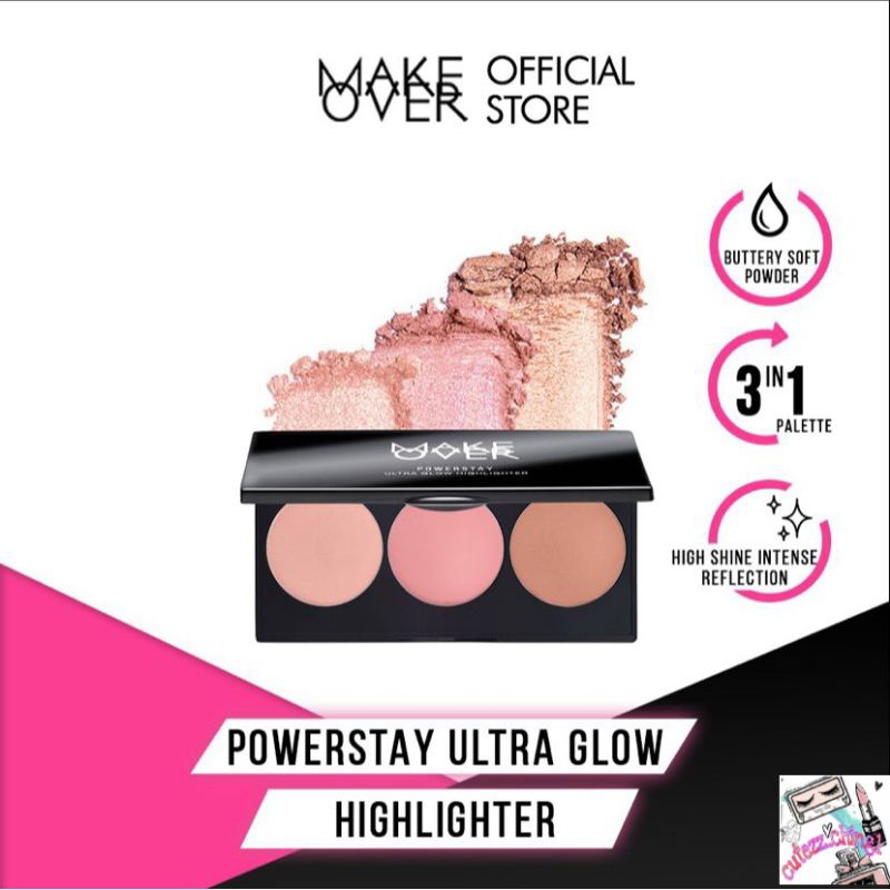 ☃️Cutezz_Ching1☃️MAKE OVER Powerstay Ultra Glow Highlighter 3 x 3.5 g - Highlighter Palette