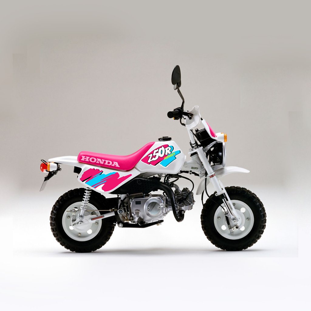 Stikcer decal Honda Monkey Z50R Pink Cyan Hatesix