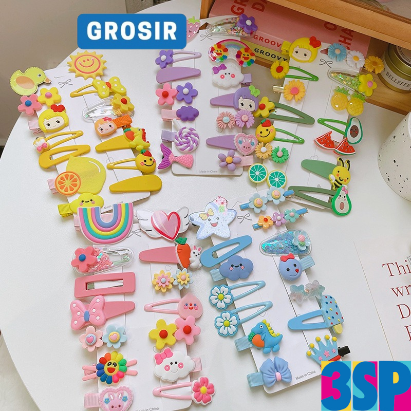 3SP | ART149 Set Jepitan Rambut Anak Korea Aksesoris Rambut Anak Motif Lucu