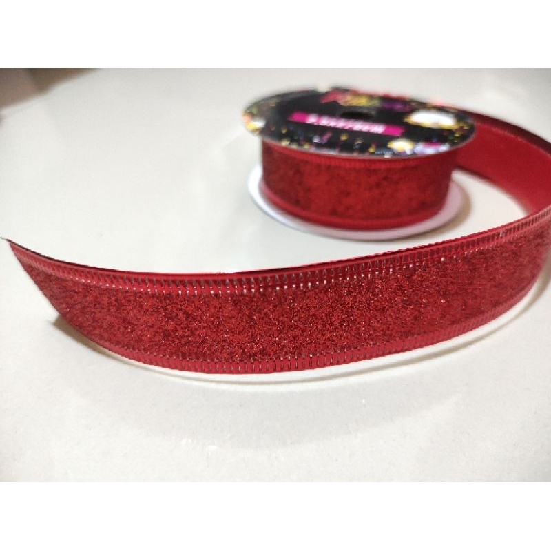 

Pita Merah / Pita Gliter / Ribbon / Pita Kawat / Pita Hias / Pita Kado
