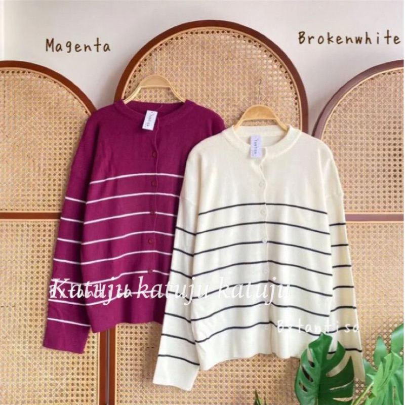 CARDIGAN RAJUT MOTIF GARIS ISABELLA