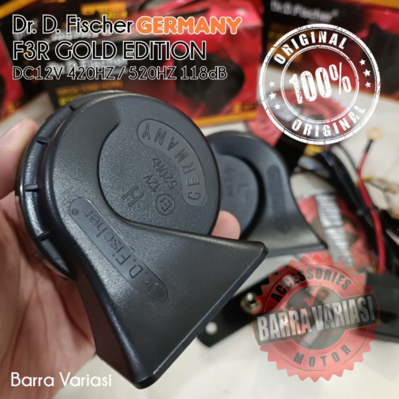 KLAKSON KEONG DOBEL DR.D FISCHER GERMANY MEGA TONE HORN F3R GOLD 12VOLT