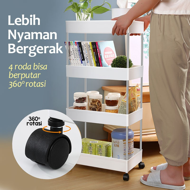 Rak Susun 4 Tingkat Rak Buku Dokumen File Kertas Rak Kamar Mandi Toilet Wc Closet Penyimpanan Handuk