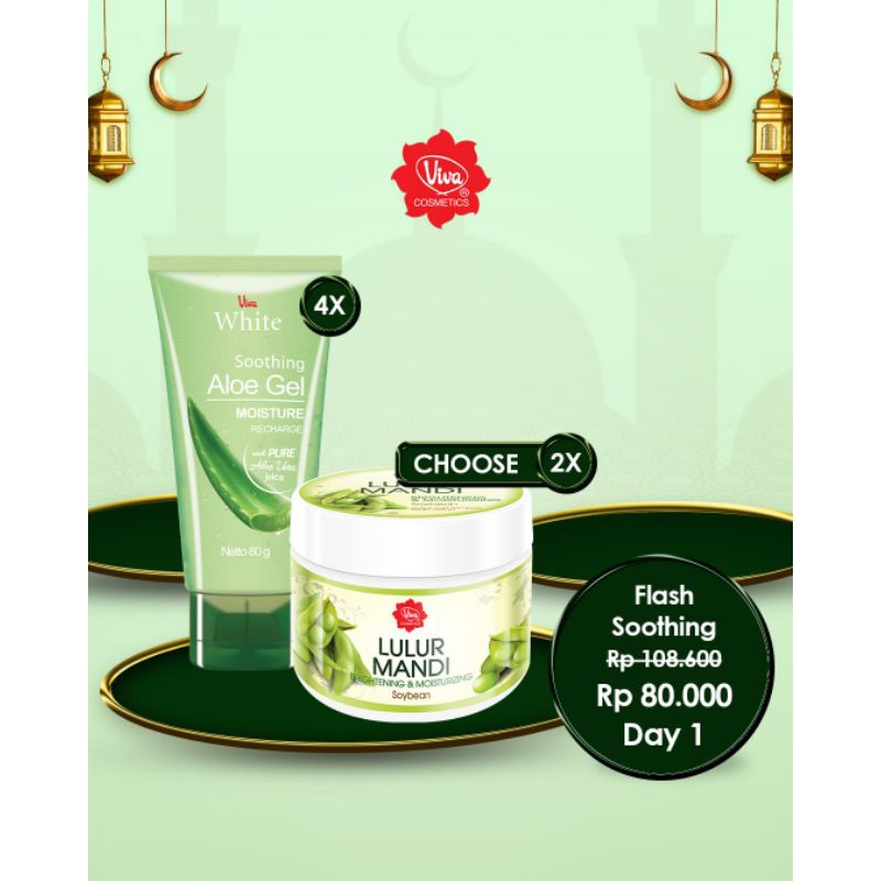 Paket 4 VW Soothing Aloe Gel2 Viva Lulur Mandi viva cosmetics