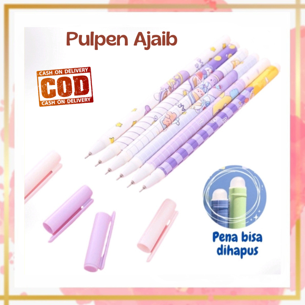 

Pena Pulpen Gel Ajaib Bisa Dihapus Karakter Lucu Tinta Hitam Biru