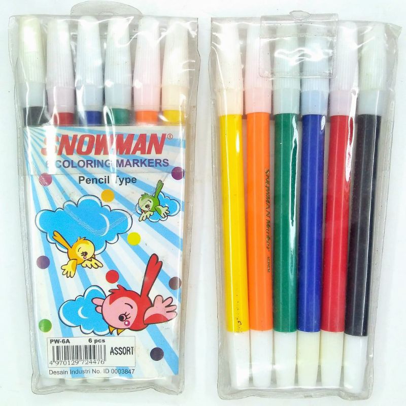 

(PCS) SPIDOL SNOWMAN SET 6 WARNA