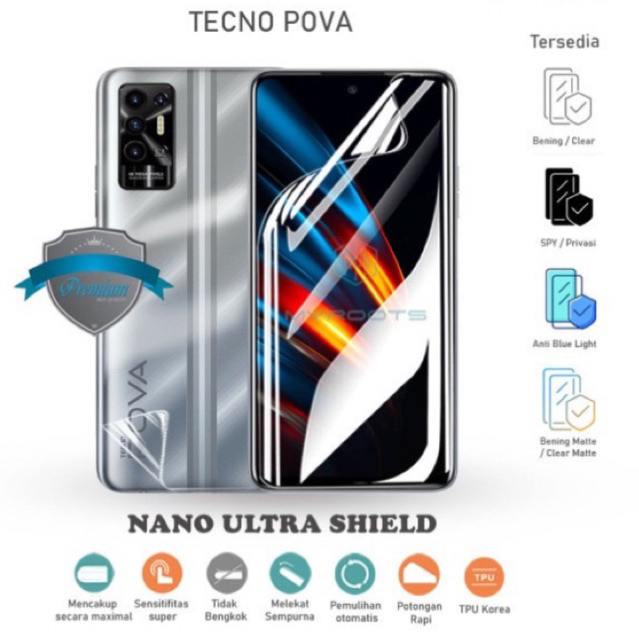 Anti Gores Hydrogel Tecno Pova 4 Pro - Pova 4 - Pova 3 - Pova 2 - Pop 5 LTE - Techno Pova Full Cover