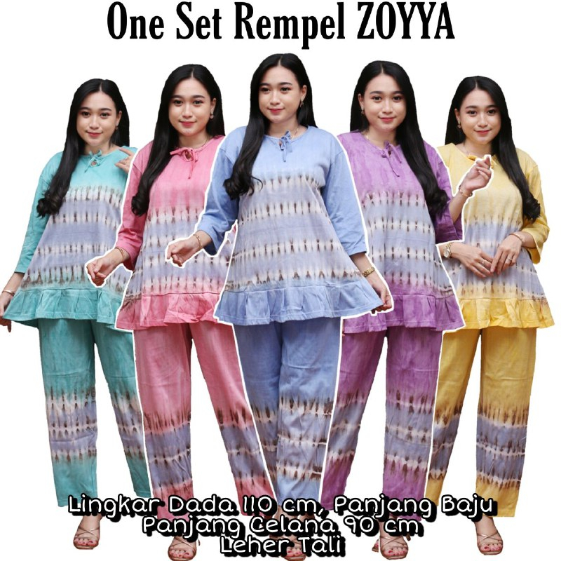 SETELAN KAOS JUMBO PIYAMA BAJU TIDUR ONE SET TIEDYE BALI KEKINIAN OUTFIT WANITA