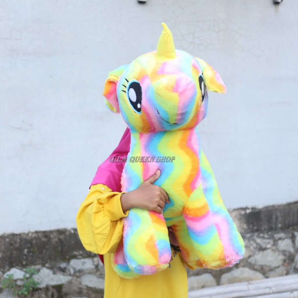 BONEKA KUDA PONI PELANGI JUMBO, RAINBOW