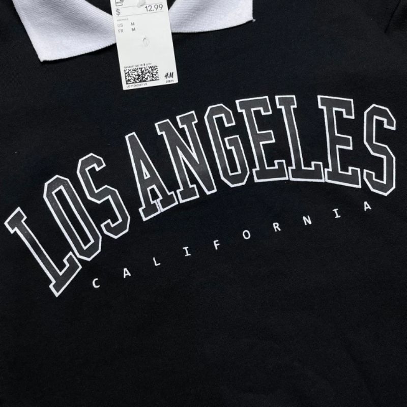 SWEATER RUGBY H&amp;M X LOSANGELES HITAM AUTHENTIC PREMIUM