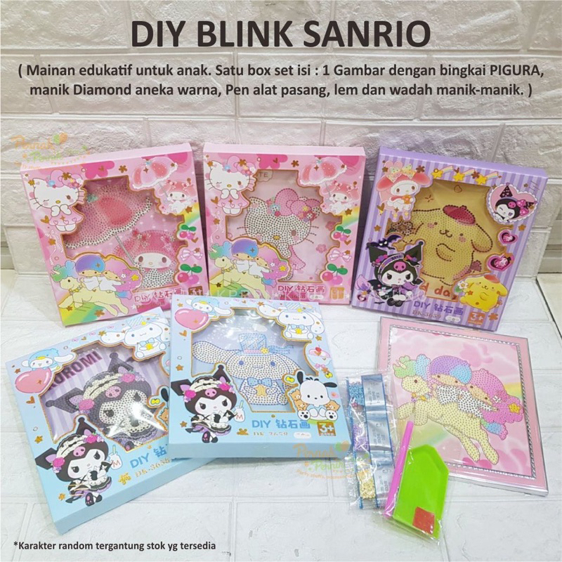 Mainan Kado Anak Frame DIY Stiker Diamond Besar Painting Karakter