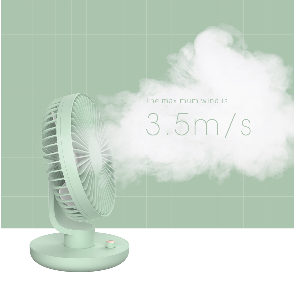 Kipas Angin Meja Desk Fan Swing Automatic USB Charge 3000mAh - 209