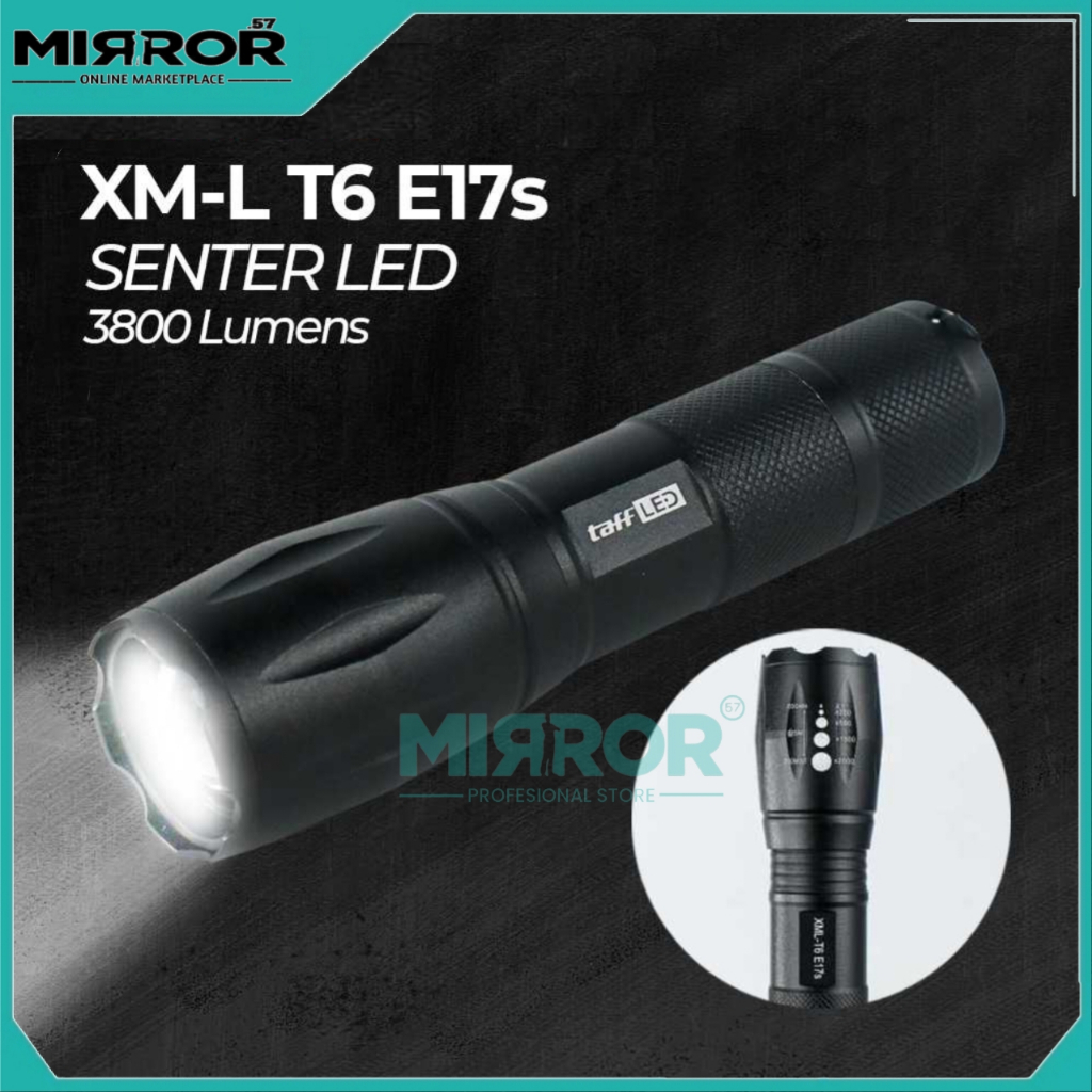 Senter LED Cree XM-L T6 3800 Lumens Dengan 5 Mode Pencahayaan