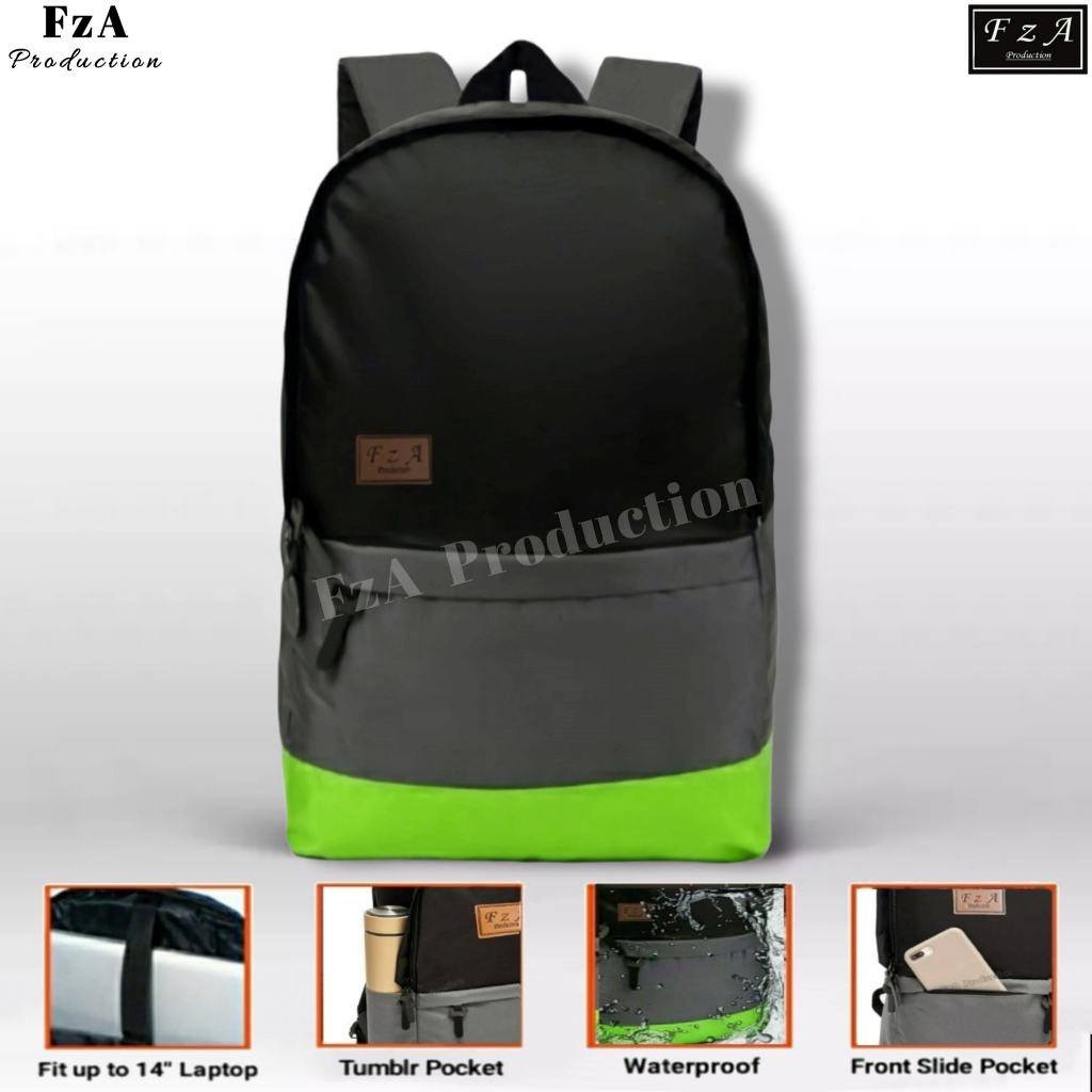 FzA Official - Tas Ransel Gendong Laptop Distro Sekolah Kuliah Pria Wanita Backpack Original Tas Punggung Laptop - BGNSL