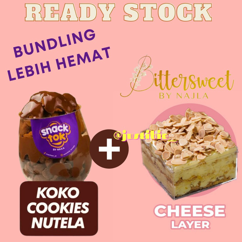 

[READY STOCK] BUNDLING Snacktok Nutela Koko Cookies + Cheese Layer Pastry - Bittersweet by najla
