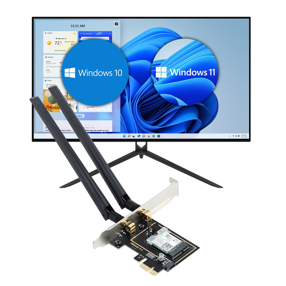 Intel AX210 WiFi 6E Tri-Band 2.4G/5G/6Ghz 5374Mbps 802.11ax Bluetooth 5.3 PCIe Wireless Adapter Kit Wi-Fi Card