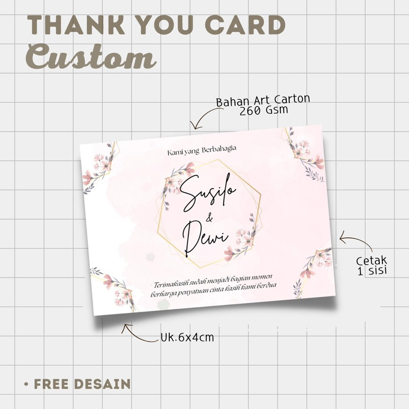 

THANK YOU CARD CUSTOM KARTU UCAPAN