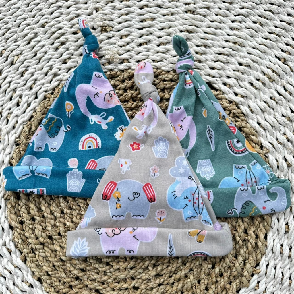 3 Pcs Kupluk Bayi Newborn Sablon Topi Bayi Pelindung Kepala Bayi ASYAM BABY
