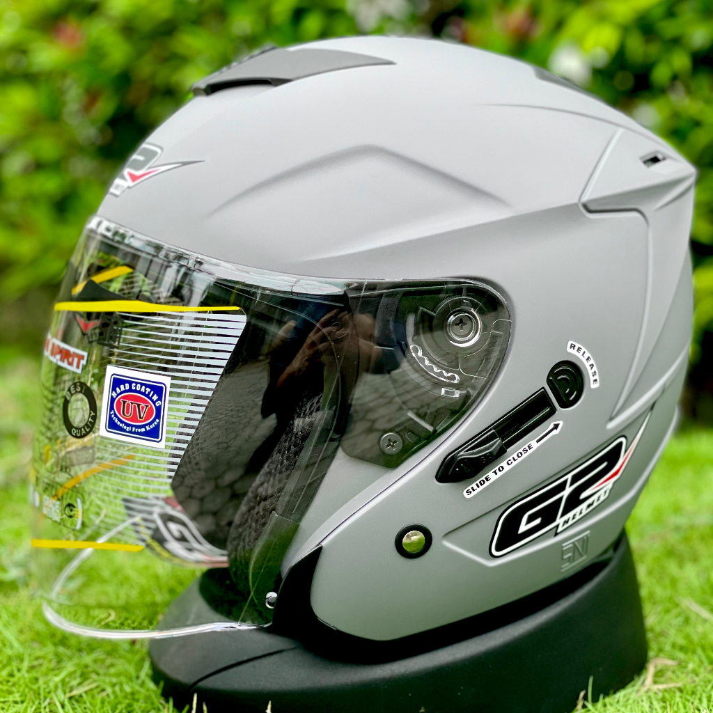 Helm Half Face Double Visor G2 Optimax Pria Wanita Dewasa Sni