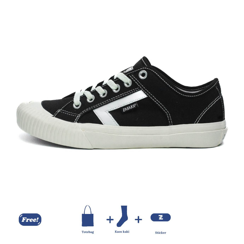 Zasaka - Sepatu Mandalungan Hitam Sneakers Casual Pria