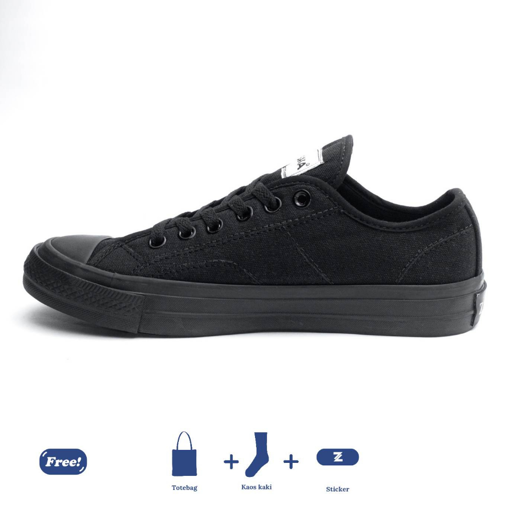 Zasaka - Sepatu Rungkad Full Hitam Sneakers Casual Pria