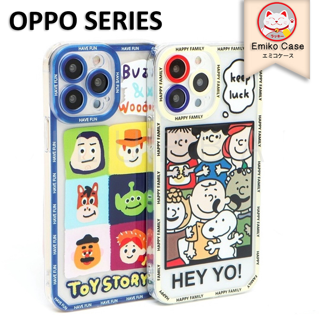 【EMIKO CASE】118 Soft Case OPPO A1K A3S A5S A15 A16 A37 A71 A54 A33 A5 2020 Cartoon Snoopy and Toy Story Full Lens Cover